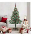 vidaXL Artificial Christmas Tree Flocked Green and White 150 cm PET