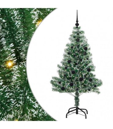 vidaXL Artificial Christmas Tree Flocked Green and White 150 cm PET