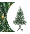 vidaXL Artificial Christmas Tree Flocked Green and White 150 cm PET