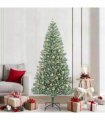vidaXL Artificial Christmas Tree Flocked Green and White 210 cm PET