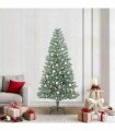 vidaXL Artificial Christmas Tree Flocked Green and White 210 cm PET