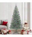 vidaXL Artificial Christmas Tree Flocked Green and White 210 cm PET