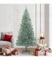 vidaXL Artificial Christmas Tree Flocked Green and White 210 cm PET