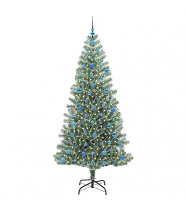 vidaXL Artificial Christmas Tree Flocked Green and White 210 cm PET
