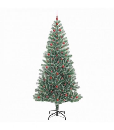 vidaXL Artificial Christmas Tree Flocked Green and White 240 cm PET