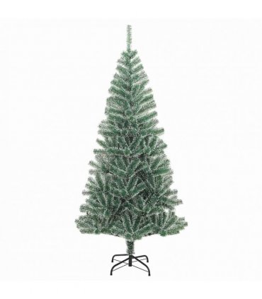vidaXL Artificial Christmas Tree Flocked Green and White 240 cm PET