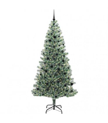 vidaXL Artificial Christmas Tree Flocked Green and White 240 cm PET