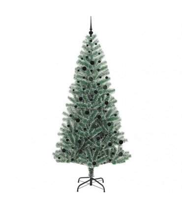 vidaXL Artificial Christmas Tree Flocked Green and White 240 cm PET