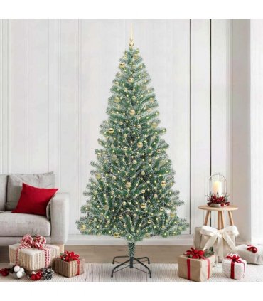 vidaXL Artificial Christmas Tree Flocked Green and White 240 cm PET