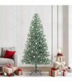 vidaXL Artificial Christmas Tree Flocked Green and White 240 cm PET