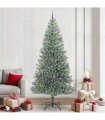 vidaXL Artificial Christmas Tree Flocked Green and White 240 cm PET