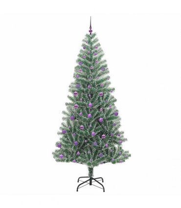 vidaXL Artificial Christmas Tree Flocked Green and White 240 cm PET