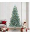 vidaXL Artificial Christmas Tree Flocked Green and White 240 cm PET