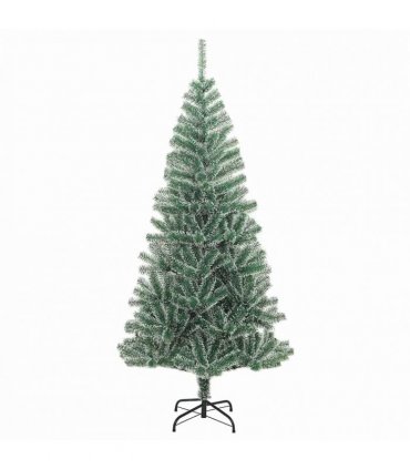 vidaXL Artificial Christmas Tree Flocked Green and White 240 cm PET