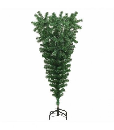 vidaXL Upside-down Artificial Pre-lit Christmas Tree with Ball Set