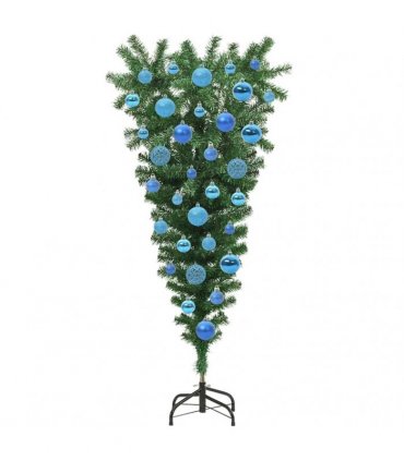 vidaXL Upside-down Artificial Pre-lit Christmas Tree with Ball Set