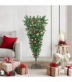 vidaXL Upside-down Artificial Pre-lit Christmas Tree with Ball Set