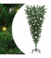 vidaXL Upside-down Artificial Pre-lit Christmas Tree with Ball Set
