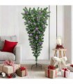 vidaXL Upside-down Artificial Pre-lit Christmas Tree with Ball Set