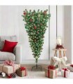 vidaXL Upside-down Artificial Pre-lit Christmas Tree with Ball Set