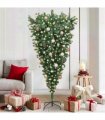 vidaXL Upside-down Artificial Pre-lit Christmas Tree with Ball Set PVC