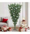 vidaXL Upside-down Artificial Pre-lit Christmas Tree with Ball Set PVC