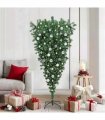 vidaXL Upside-down Artificial Pre-lit Christmas Tree with Ball Set