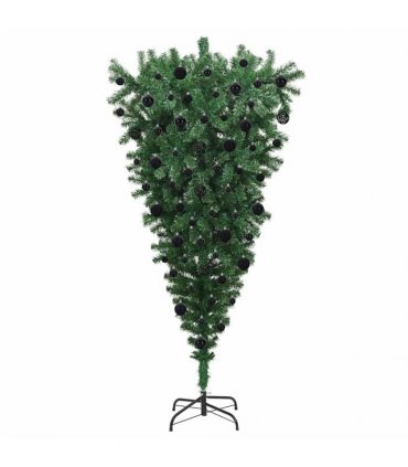 vidaXL Upside-down Artificial Pre-lit Christmas Tree with Ball Set