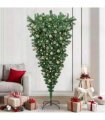 vidaXL Upside-down Artificial Pre-lit Christmas Tree with Ball Set