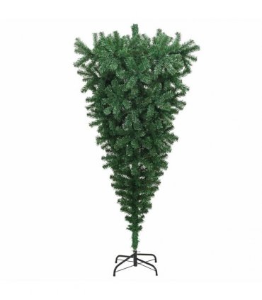 vidaXL Upside-down Artificial Pre-lit Christmas Tree with Ball Set