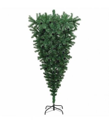 vidaXL Upside-down Artificial Pre-lit Christmas Tree with Ball Set