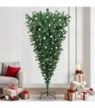 vidaXL Upside-down Artificial Pre-lit Christmas Tree with Ball Set