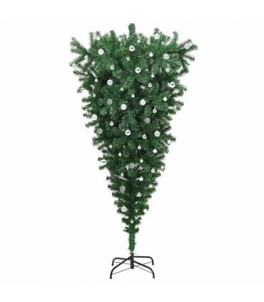 vidaXL Upside-down Artificial Pre-lit Christmas Tree with Ball Set