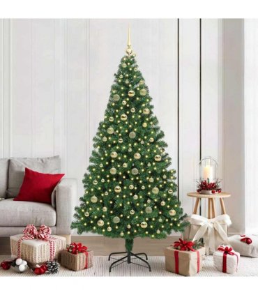 vidaXL Christmas Tree with LED Light 210 cm 300 LEDs Warm White