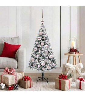 vidaXL Artificial Christmas Tree White 120 cm PVC and Plastic