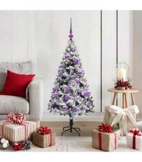 vidaXL Artificial Christmas Tree White 120 cm PVC and Plastic