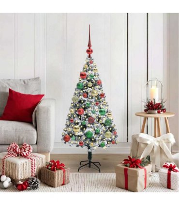 vidaXL Artificial Christmas Tree White 120 cm PVC and Plastic