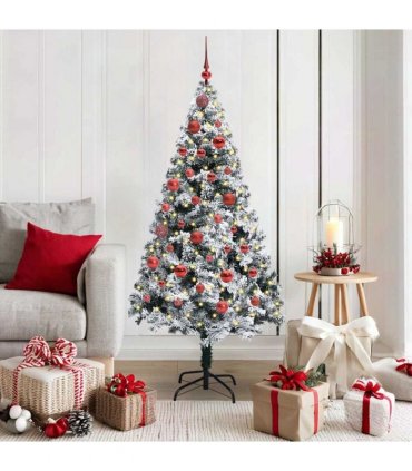 vidaXL Artificial Christmas Tree White 150 cm PVC and Plastic