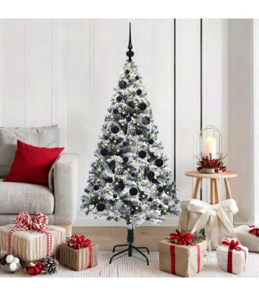 vidaXL Artificial Christmas Tree White 150 cm PVC and Plastic