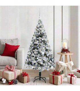 vidaXL Artificial Christmas Tree White 150 cm PVC and Plastic
