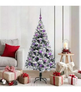 vidaXL Artificial Christmas Tree White 150 cm PVC and Plastic