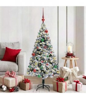 vidaXL Artificial Christmas Tree White 150 cm PVC and Plastic