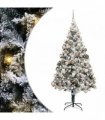 vidaXL Artificial Christmas Tree with 300 LEDs with Stand White 180 cm