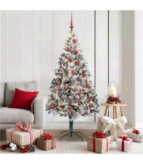 vidaXL Artificial Christmas Tree White 180 cm PVC and Plastic