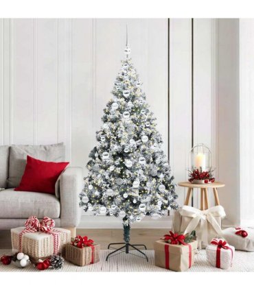 vidaXL Artificial Christmas Tree White 180 cm PVC and Plastic