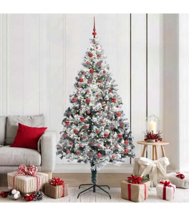 vidaXL Artificial Christmas Tree White 210 cm PVC and Plastic