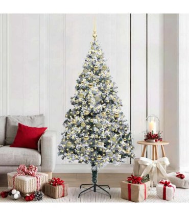 vidaXL Artificial Christmas Tree White 210 cm PVC and Plastic