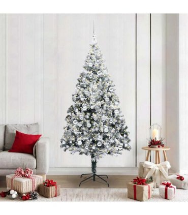vidaXL Artificial Christmas Tree White 210 cm PVC and Plastic