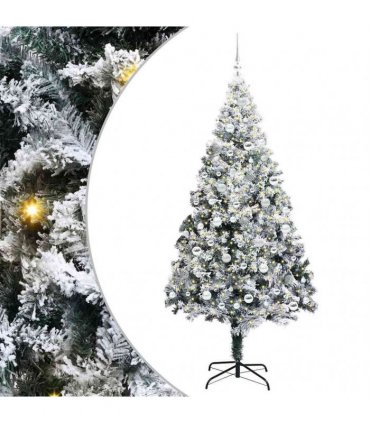 vidaXL Artificial Christmas Tree White 210 cm PVC and Plastic