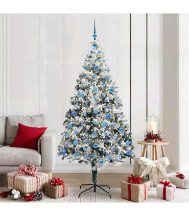 vidaXL Artificial Christmas Tree White 210 cm PVC and Plastic